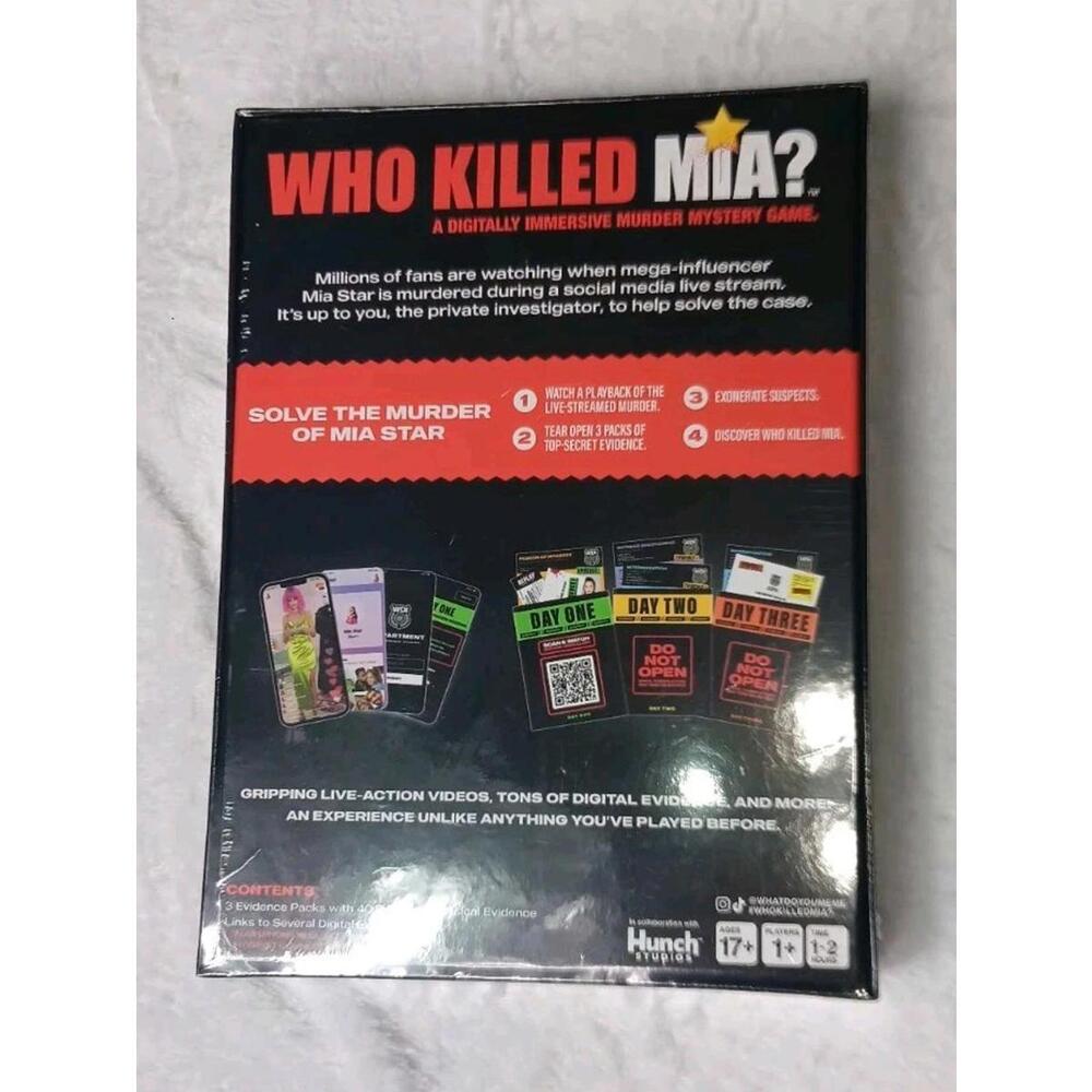 NWT! Who Killed Mia? A Digitally Immersive Murder Mystery Game Family Game Night - Picture 5 of 8